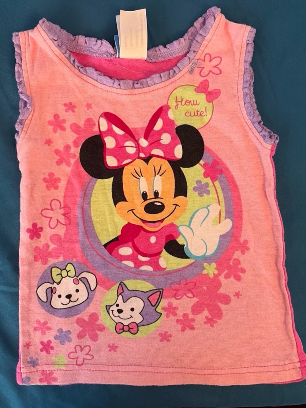 Disney Pink Minnie Mouse Tank Top with Purple Trim